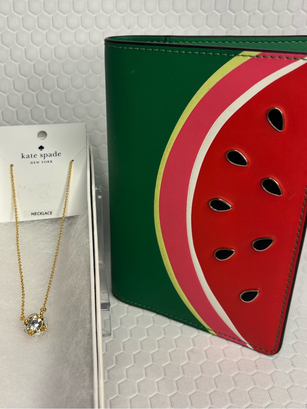 Kate Spade Watermelon Passport/Cardholder and Necklace NWOT/NWT